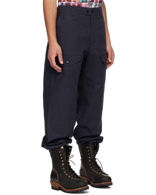 Engineered Garments Blue Navy Drawstring Cargo Pants for men