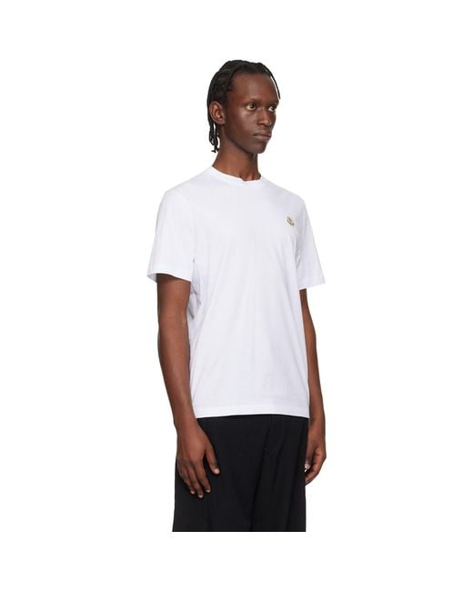 Moncler White Three-Pack Logo Patch Cotton T-Shirts for men