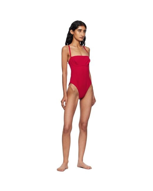 Haight Red Crepe Tamis Swimsuit