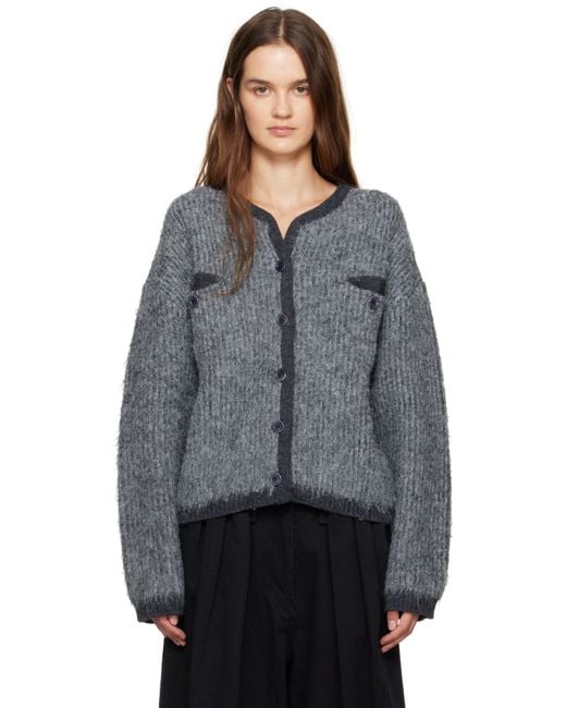 OPEN YY Black Shaggy Cardigan
