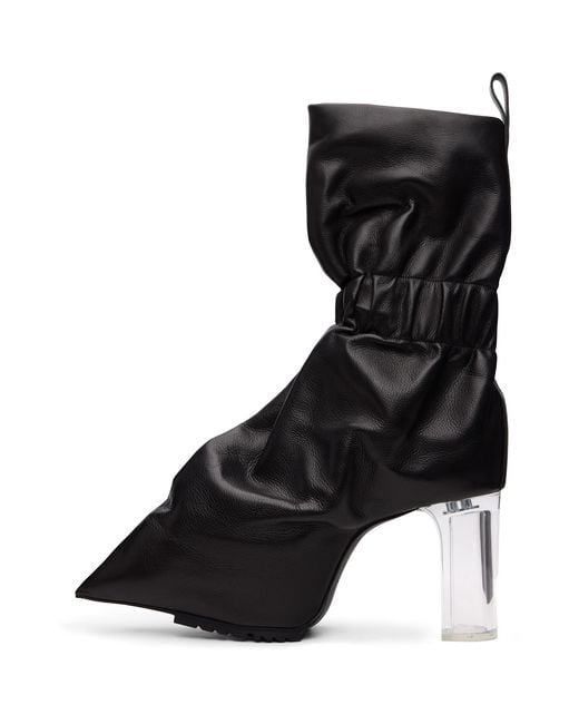 Rick Owens Black Temple Pull-On Cuffed Taquito Boots for men
