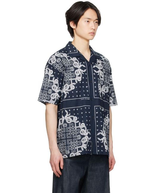 KOZABURO Blue Bandana Shirt for men