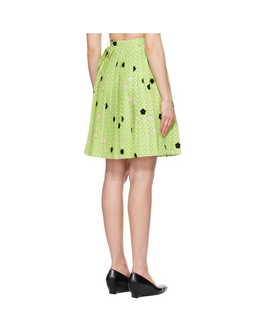 MM6 by Maison Margiela Green Belted Midi Skirt