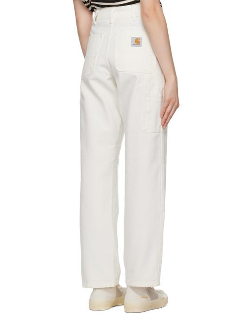 Pantalon blanc à empiècement aux genoux Carhartt en coloris White