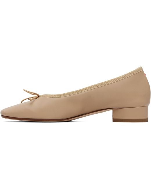 Aeyde Natural Onda Round-Toe Ballerina Flats