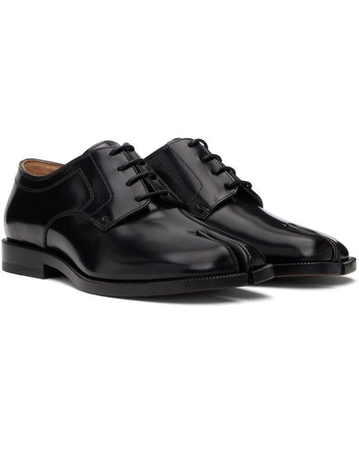 Maison Margiela Black Tabi Leather Derbys
