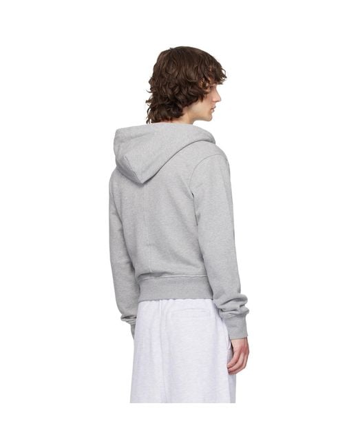 Entire studios Gray Slim Zip Up Hoodie for men