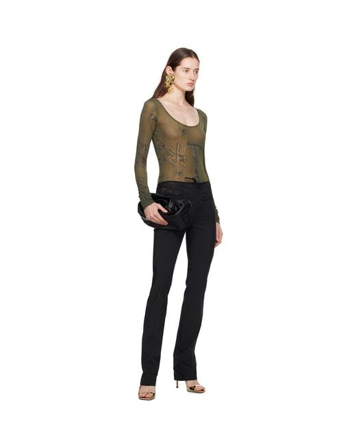 Blumarine Black Printed Bodysuit