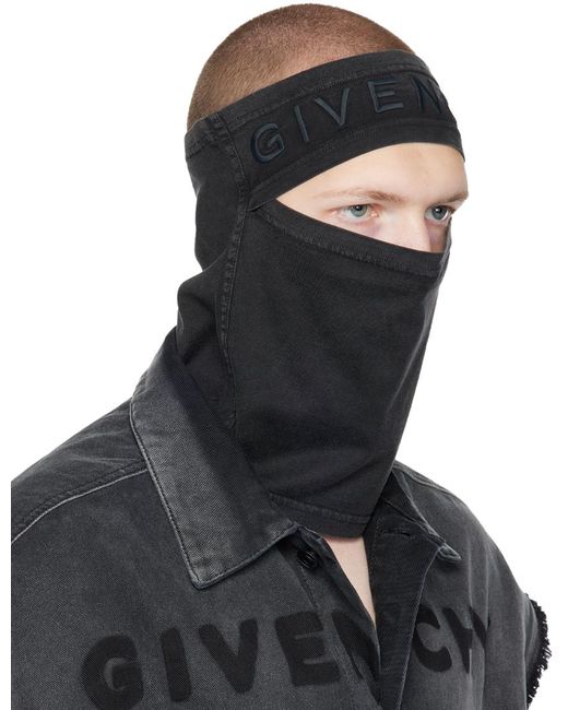 メンズ Givenchy ロゴ刺繍 バラクラバ Black
