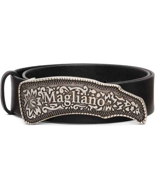 Magliano Black Melted Cowboy Belt for men