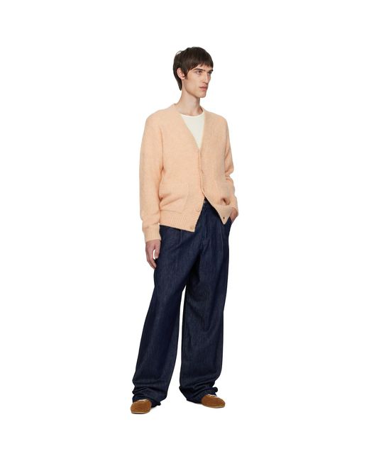 Dries Van Noten Blue Alpaca Cardigan for men
