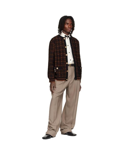 Valentino Natural Taupe Wool Trousers for men