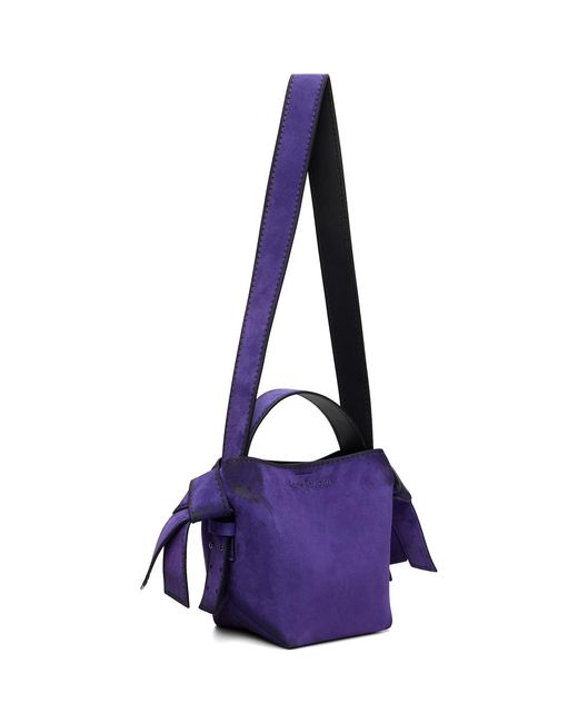 Acne Purple Musubi Mini Suede Crossbody Bag