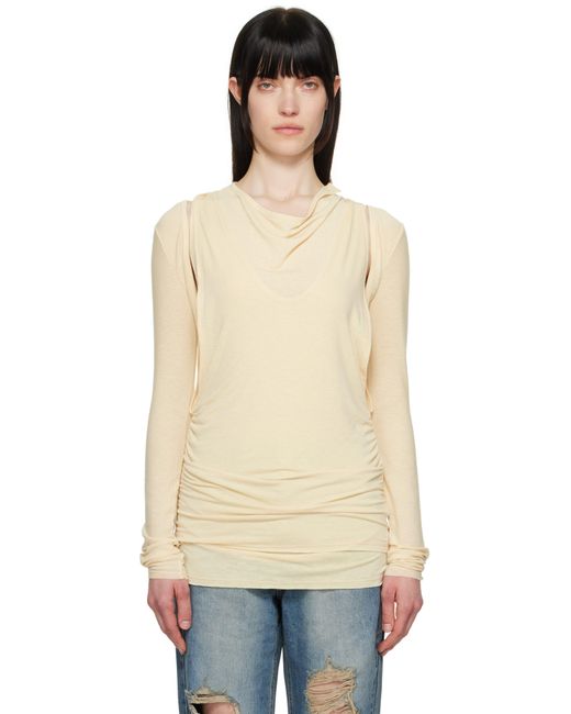 OPEN YY イエロー コンバーチブル ボレロ Tシャツ Yellow