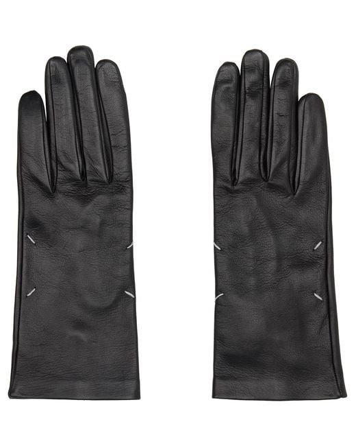 Maison Margiela Black Leather Gloves