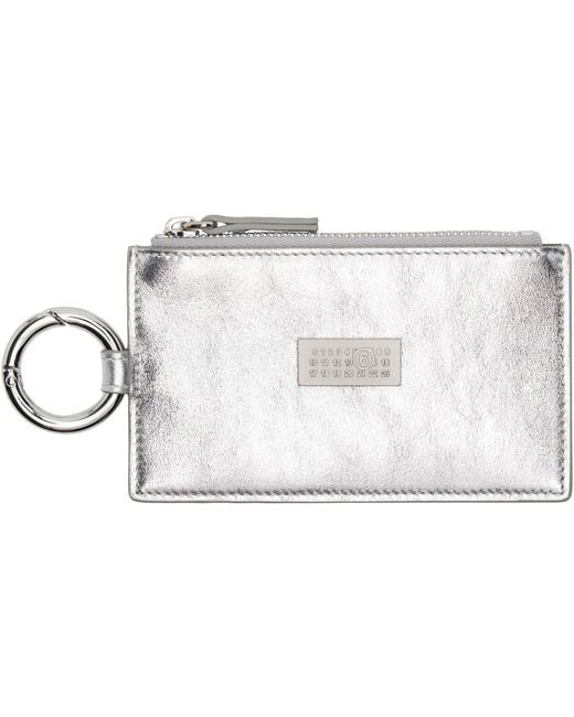 MM6 by Maison Margiela Black Numeric Leather Key Ring Wallet