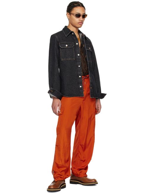 Pantalon cargo à cordon coulissant Dries Van Noten pour homme en coloris Orange