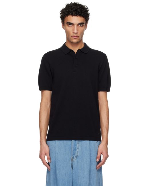 メンズ Reigning Champ ブラック Cotton Cashmere Riviera ニットポロシャツ Black