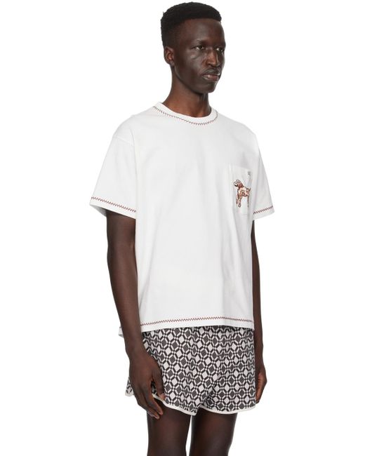 Bode White Griffon Pocket T-shirt for men