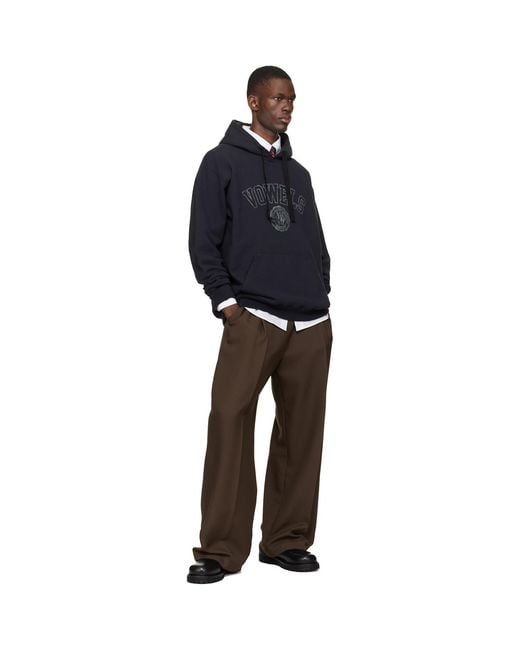 vowels Blue Faded Collegiate Hoodie for men