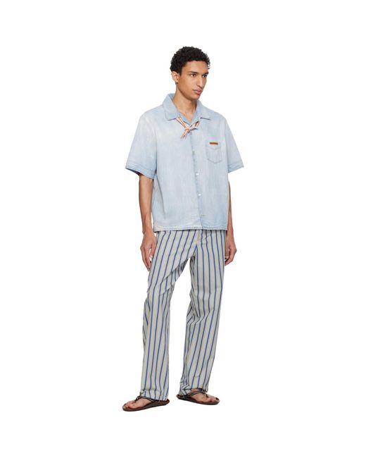 Marni White Chambray Neck Tie Shirt for men
