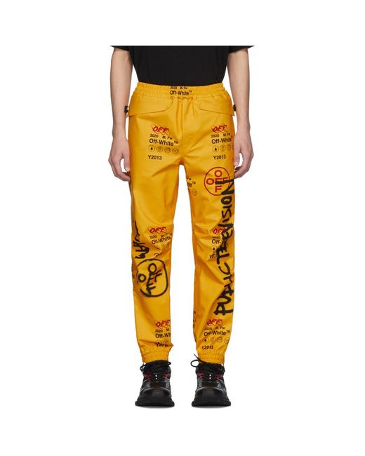 Pantalon de survetement en Goretex jaune Off-White c/o Virgil Abloh pour homme en coloris Yellow
