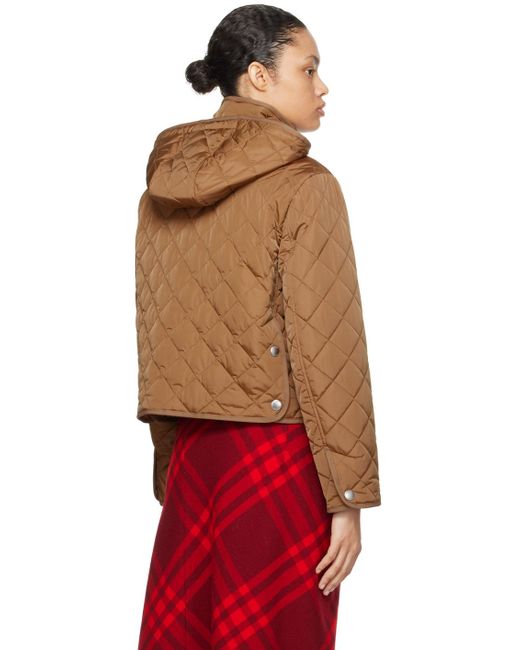 Burberry Red Tan Quilted Jacket