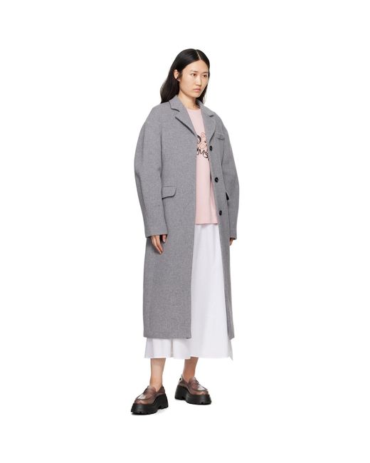 MSGM Black Dropped Shoulder Coat