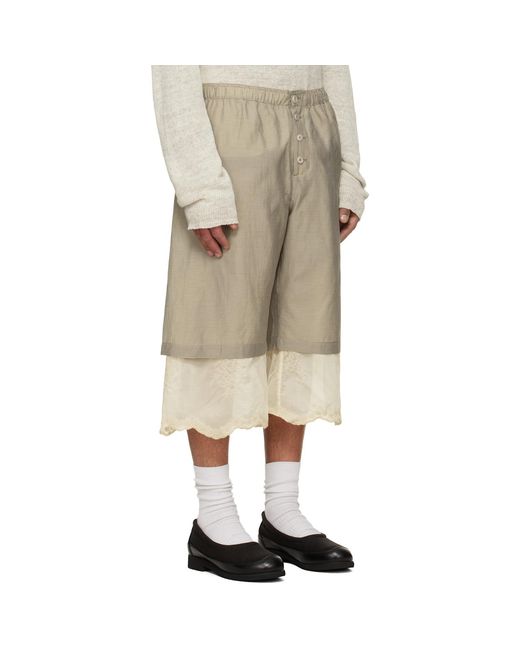 Our Legacy Natural Frill Shorts for men