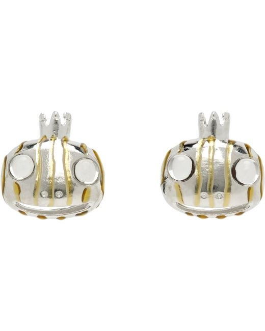 Collina Strada Metallic Frog Prince Stud Earrings