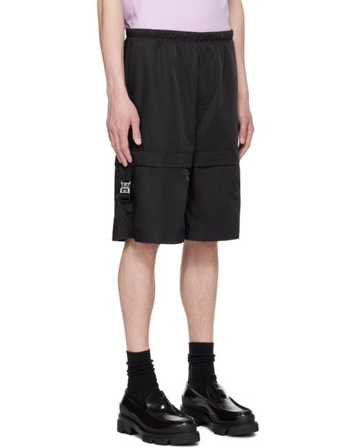 Givenchy Black Buckle Shorts for men