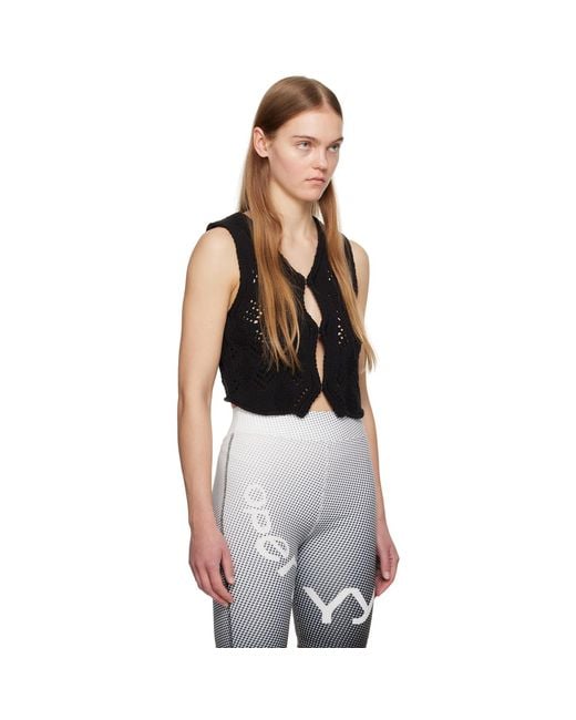 OPEN YY Black Argyle Vest