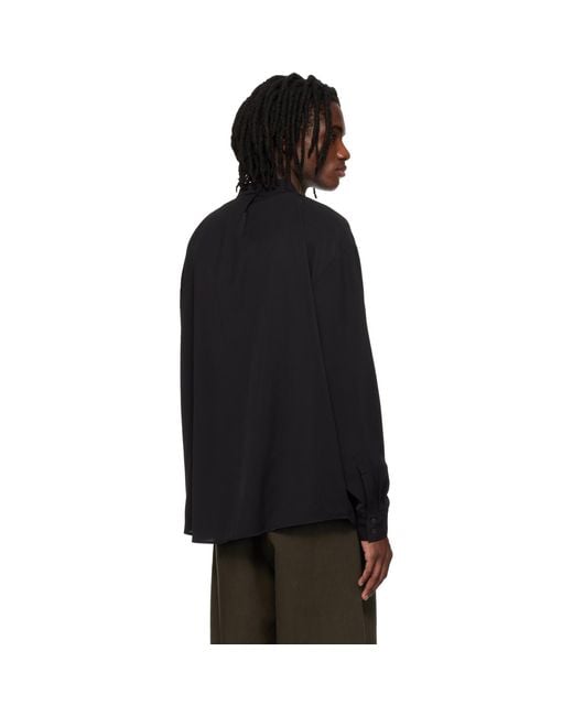 Entire studios Black Mao Dart Shirt for men