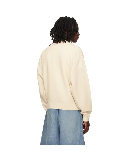 Fear Of God Natural Off- Wool Cotton Sport Mesh Knit Sweater for men