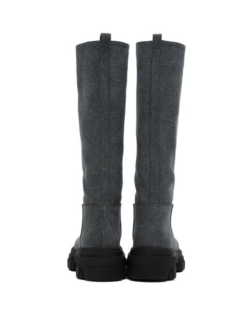 Gia Borghini Black Giaborghini Blue Perni 07 Denim Boots