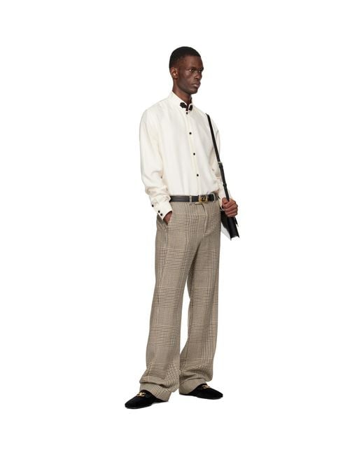 Valentino Natural Rolled Cuff Trousers for men