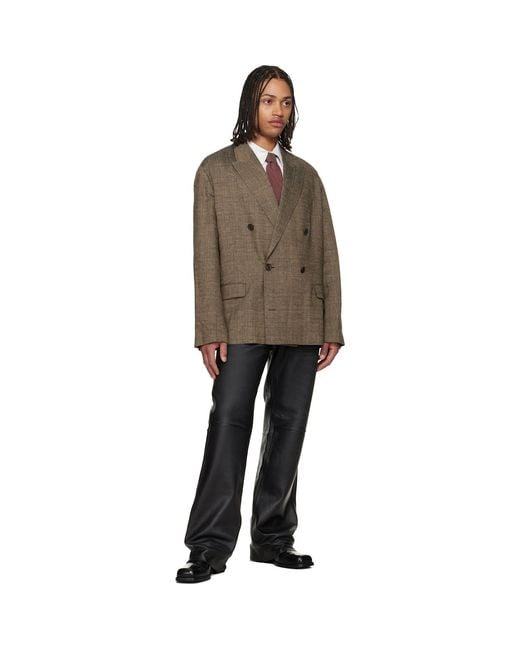 Our Legacy Black Carlson Cut Leather Pants for men