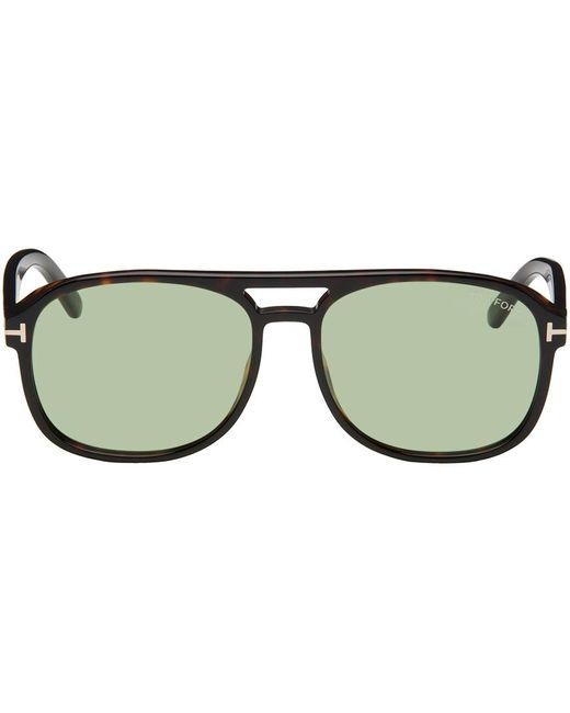 Tom Ford Green Tortoiseshell Rosco Sunglasses for men