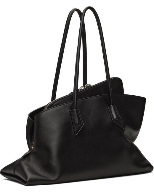 The Attico Black 'La Passeggiata' Medium Top Handle Bag