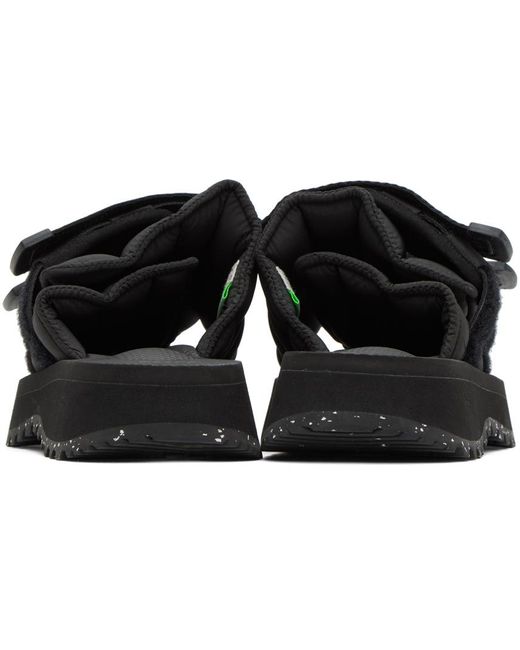 Suicoke Black Moto-puffab Sandals