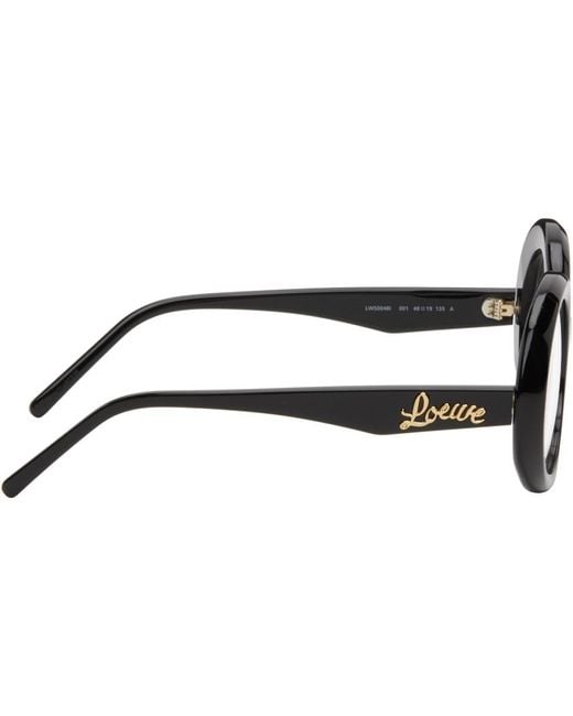 Loewe Black Oversized Round Glasses for men