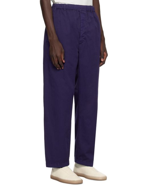 Lemaire Blue Relaxed Trousers for men