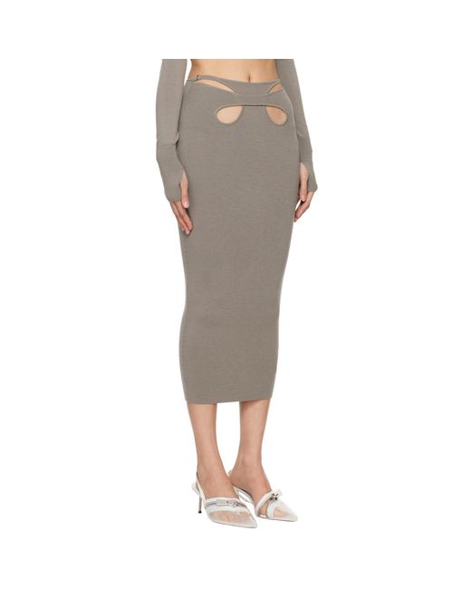 Dion Lee Gray Mobius Loop Midi Skirt