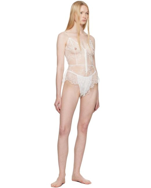 Skims Black Ultra Fine Lace Teddy Bodysuit