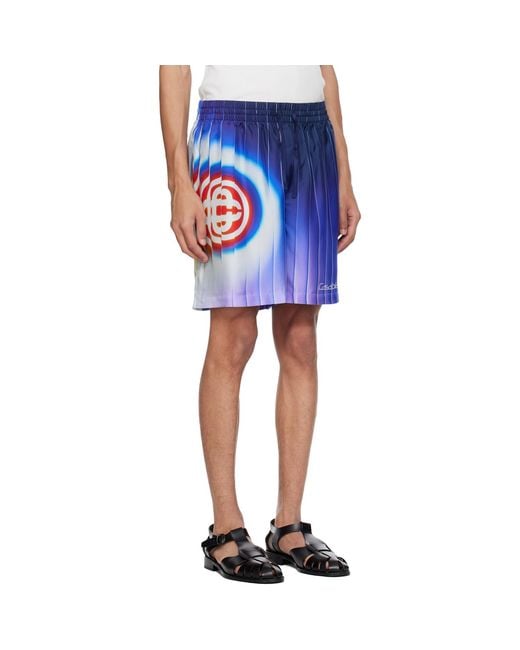 Casablanca Blue Shockwave Silk Shorts for men
