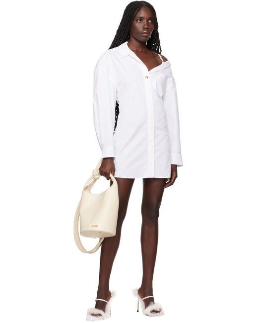 Jacquemus Black White Les Classiques 'la Mini Robe Chemise' Mini Dress