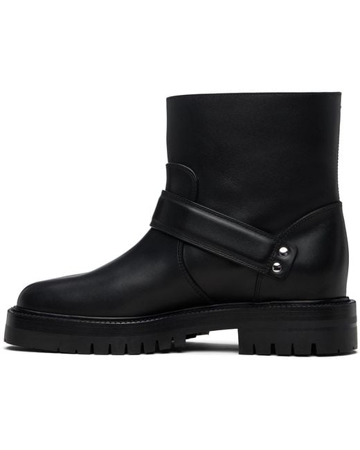 Maison Margiela Black Tabi County Buckle Ankle Boots for men