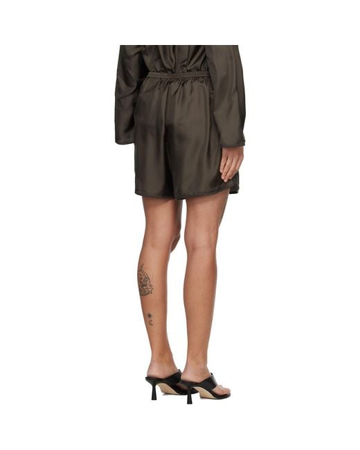 Rohe Black Taped Silk Shorts
