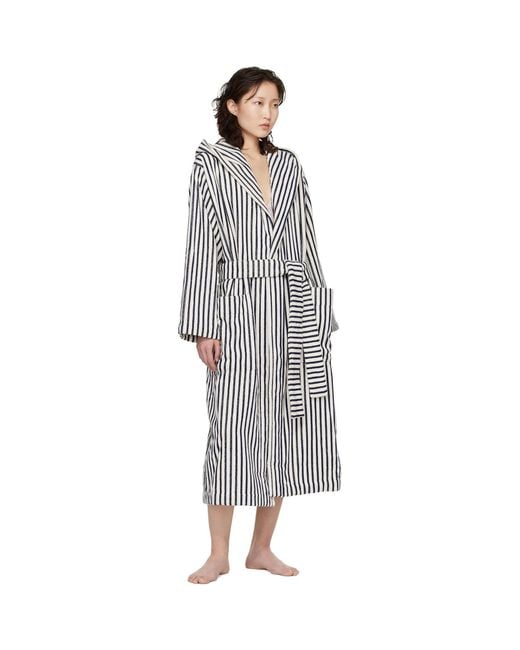 Tekla Black Terry Hooded Bathrobe