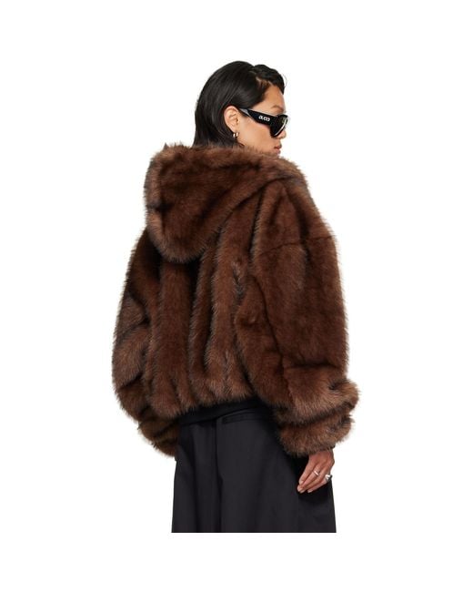 Lu'u Dan Brown Yeti Outlaw Faux-fur Jacket